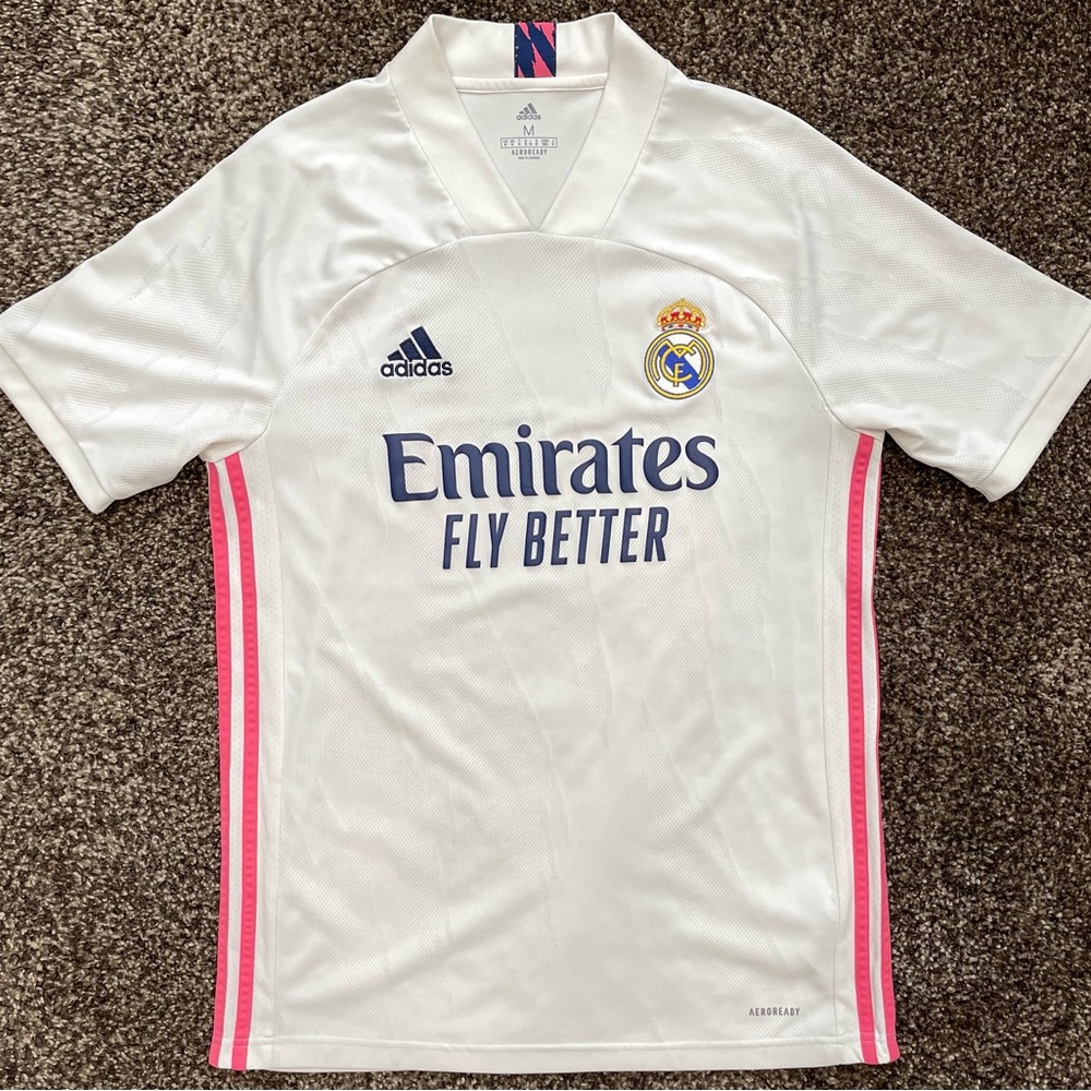 2020-2021 Real Madrid Adidas Home Jersey - Size Medium - 7/10 Condition